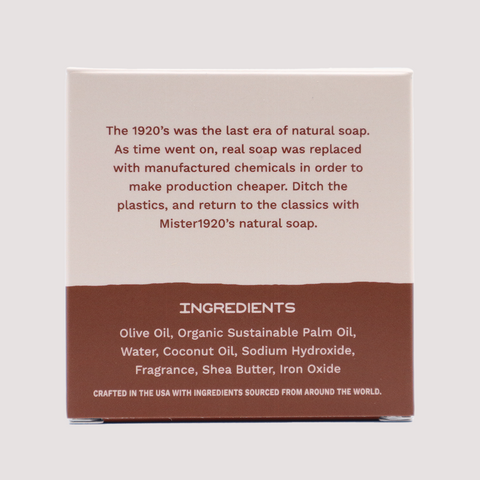 Natural Bourbon Barrel Soap for Men Ingredients