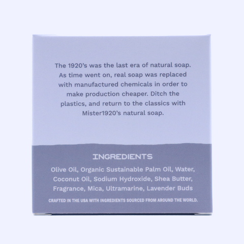 Natural 'Lavender' Soap for Men Ingredients